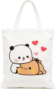 Bolsa tote de algodón con Bubu y Dudu abrazados